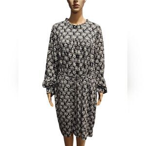 *Boden plus size Womens multi floral print belted long sleeve dress Sz 20 /22